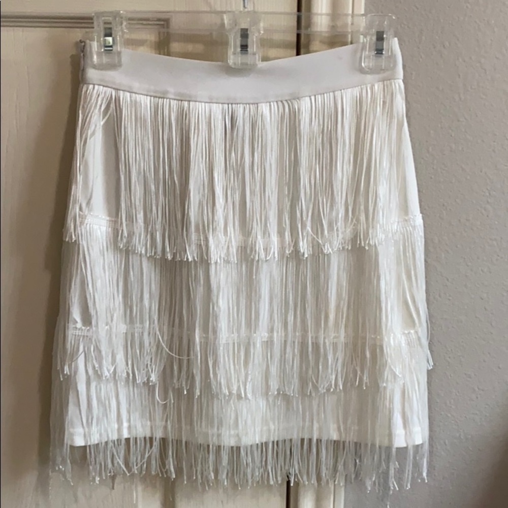 White fringe Shein skirt set size S